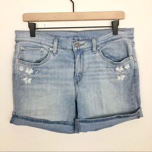 Levi’s Floral Embroidered Denim Shorts 29